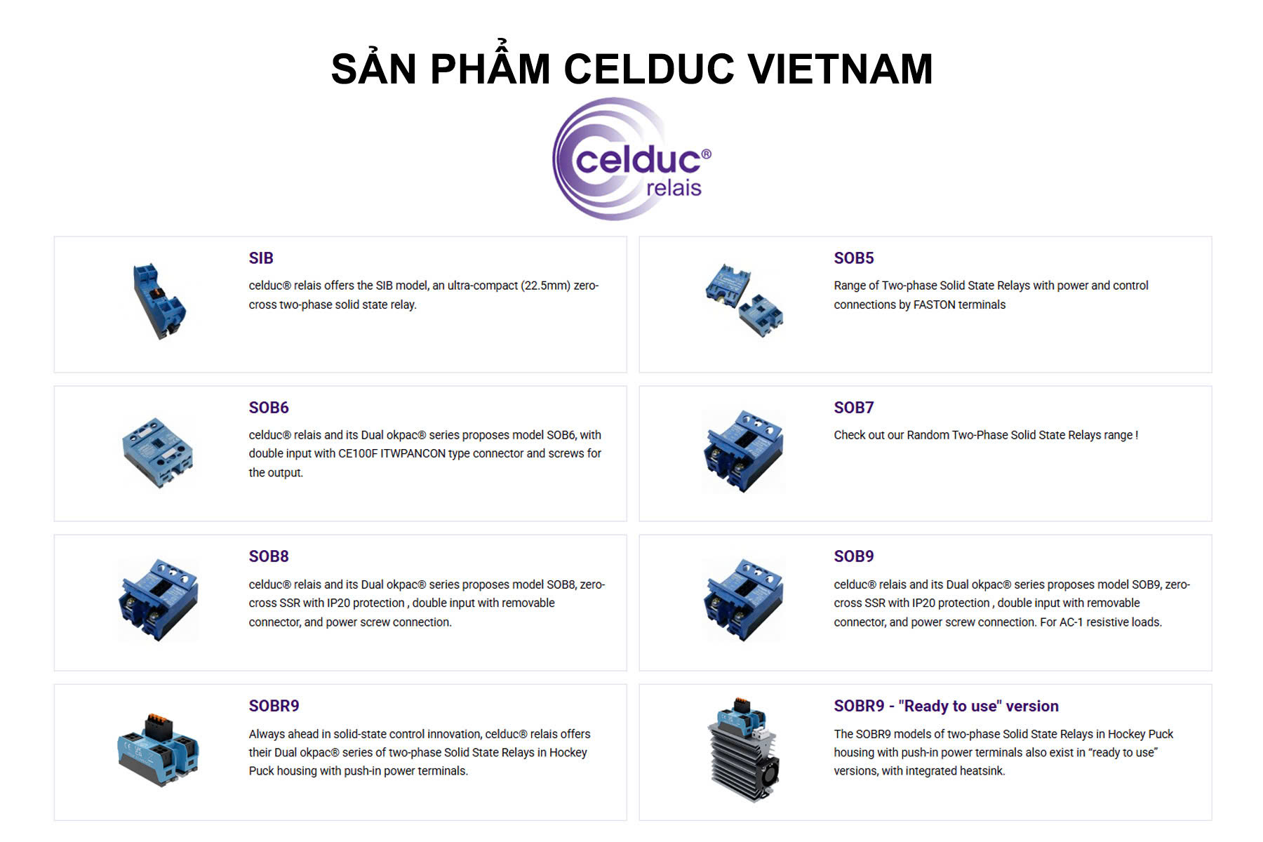SUL865070 Celduc Vietnam Danh sách sản phẩm Celduc Vietnam